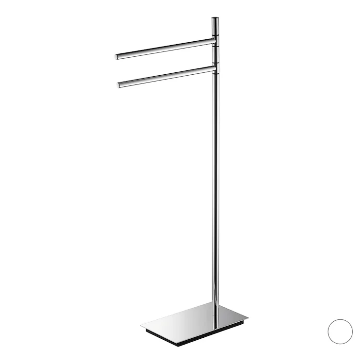 Square piantana con porta salviette a 2 bracci bianco opaco codice prod: B99010BM product photo