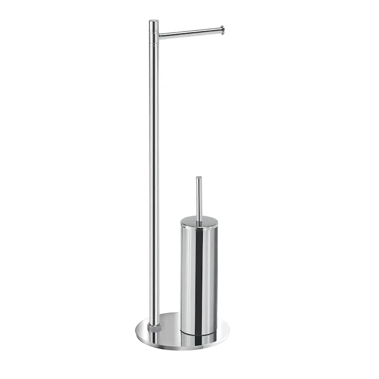 Mida piantana porta salviette 2 bracci e porta scopino cromato codice prod: 000072321300000 product photo