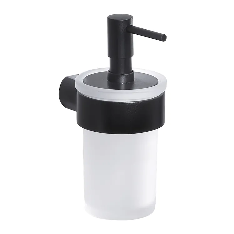 Pirenei dispenser sapone a parete nero opaco e vetro satinato codice prod: 0000PI811400000 product photo