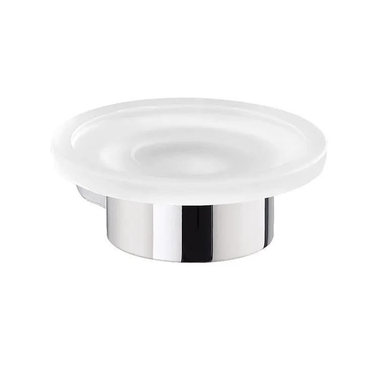 Pirenei portasapone cromato con contenitore in vetro satinato codice prod: 0000PI111300000 product photo