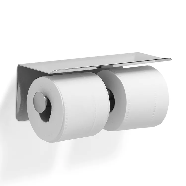 Porta rotolo doppio con coperchio lucido cromato codice prod: 000023391300000 product photo