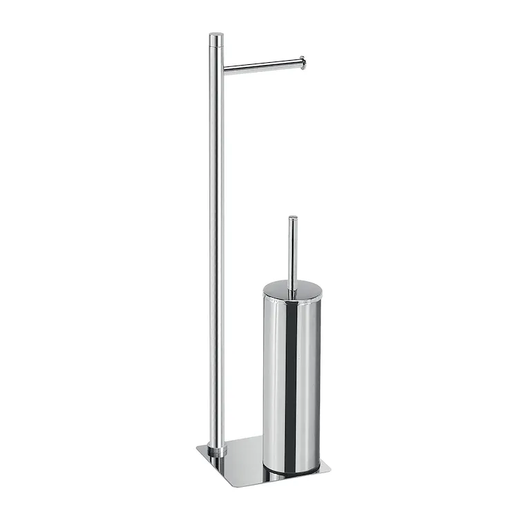 Trilly piantana porta salviette 2 bracci e porta scopino cromato codice prod: 0000TR321300000 product photo