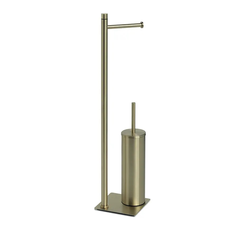 Trilly piantana porta salviette 2 bracci e porta scopino oro spazzolato codice prod: 0000TR328800000 product photo