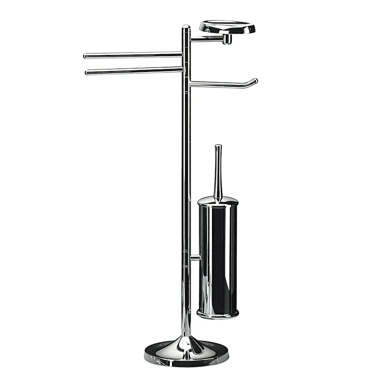 Koko piantana wc portasalviette, porta rotolo, porta scopino e porta sapone cromato codice prod: 5033KK product photo