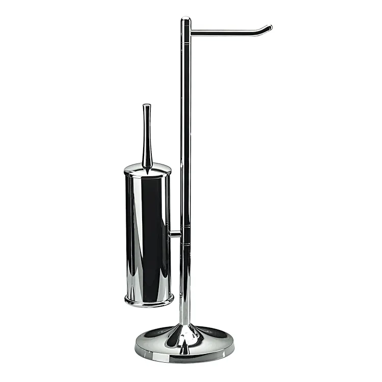 Piantana wc con porta rotolo e porta scopino cromato codice prod: 5031KK product photo