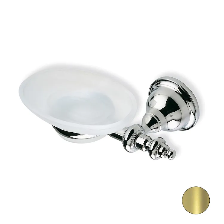 Elite porta sapone a parete vetro satinato supporto oro codice prod: 000EL0916 product photo