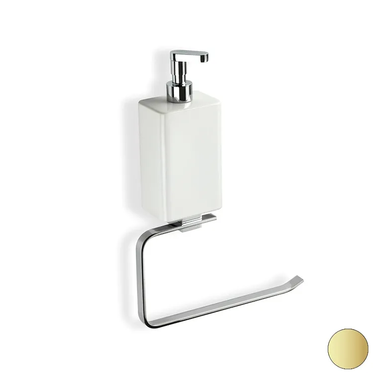 Gea anello porta salviette con dispenser a parete oro opaco codice prod: 000GE79D18 product photo