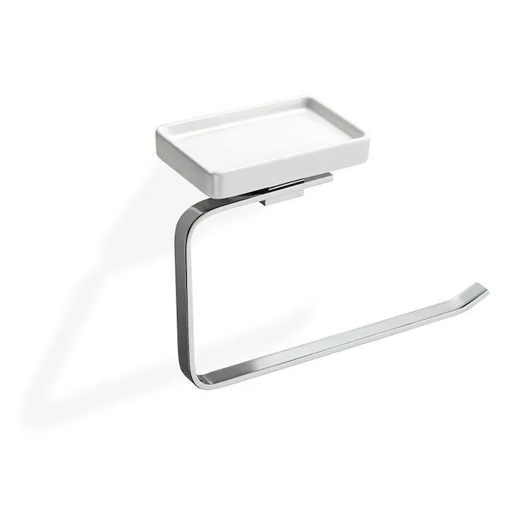 Gea anello porta salviette con porta sapone a parete cromato codice prod: 000GE7908 product photo