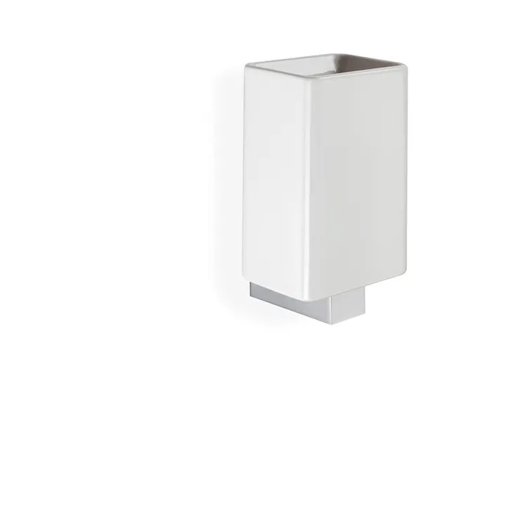 Gea porta bicchiere a parete in ceramica base cromata codice prod: 000GE1008 product photo