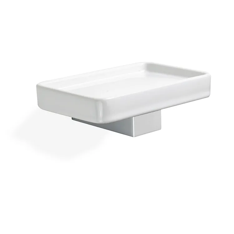 Gea porta sapone in ceramica con supporto con supporto cromato codice prod: 000GE0908 product photo