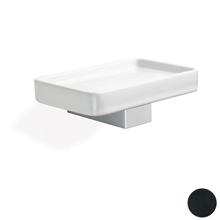 Gea porta sapone in ceramica con supporto nickel nero satinato codice prod: 000GE0957 product photo
