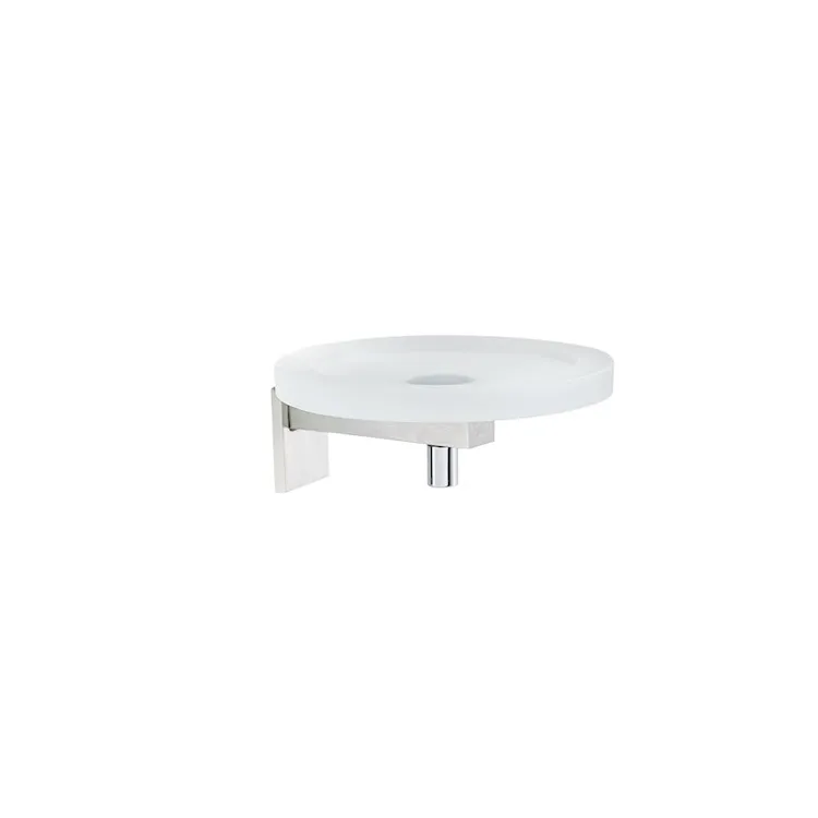 Saturno porta sapone vetro base acciaio satinato codice prod: 000ST0954 product photo