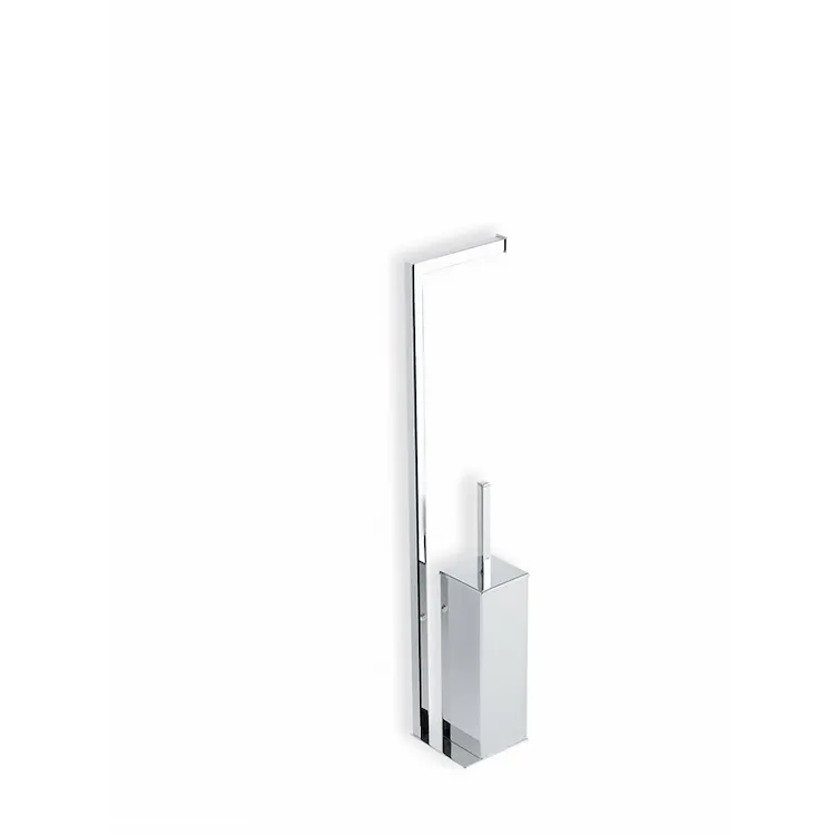 Urania piantana porta rotolo e porta scopino da appoggio ottone base piatta cromato codice prod: 000U20M08 product photo