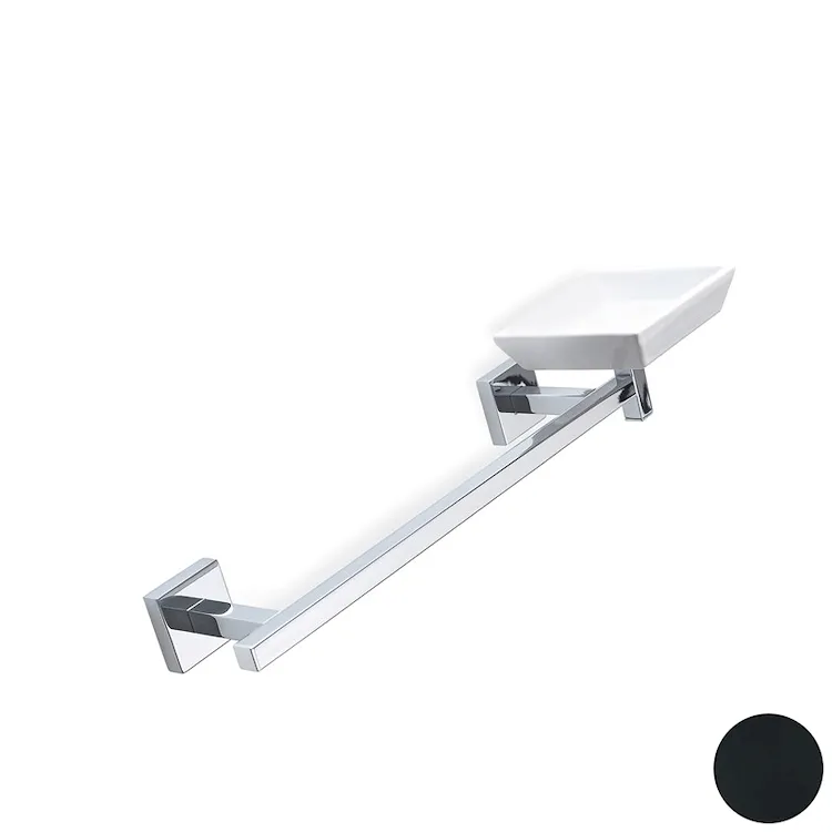 Urania porta salviette 39 cm cromata con porta sapone nero codice prod: 000U6923 product photo