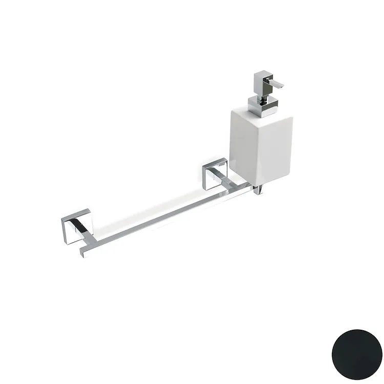 Urania porta salviette 39 cm cromata con porta sapone nero codice prod: 000U69D23 product photo
