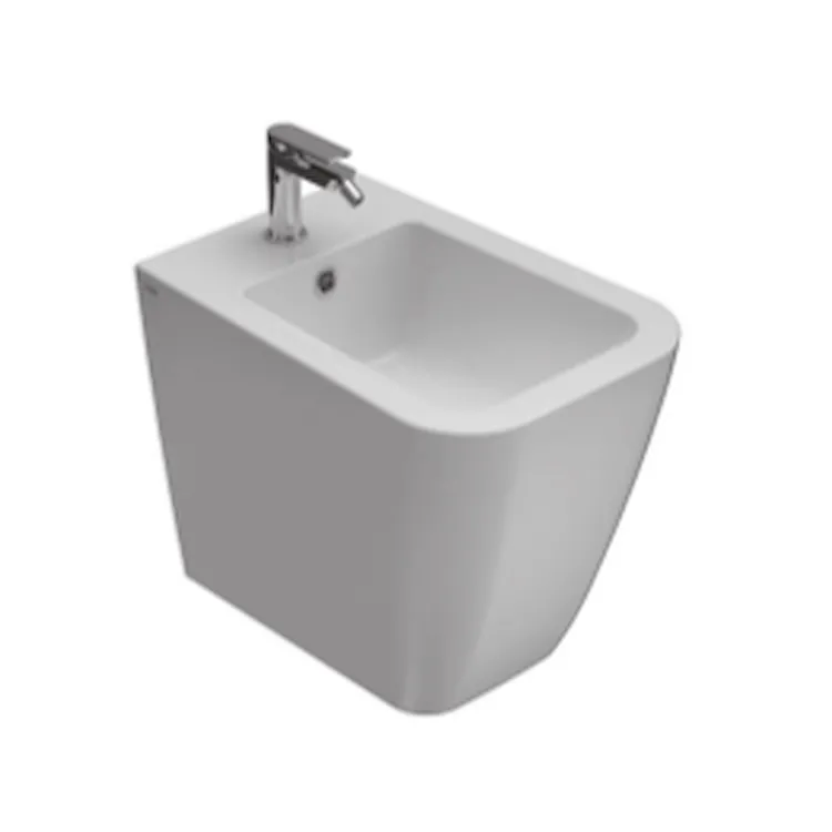 Stone bidet a terra bianco lucido monoforo con fissaggi nascosti codice prod: ST010BI product photo