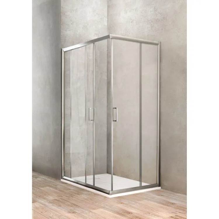 Gold box doccia angolare due porte scorrevoli 70x100 profilo cromato e vetro trasparente codice prod: BBGOLT7010 product photo