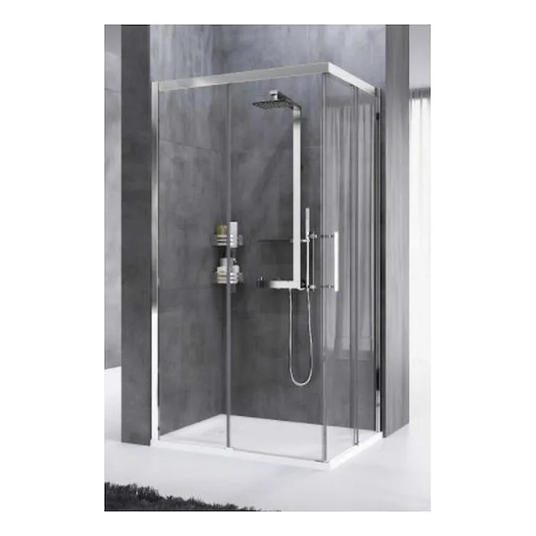 Rose Rosse parete doccia parete scorrevole con fisso 77x80 profilo cromato e vetro trasparente codice prod: ROSEA78LD-1B product photo