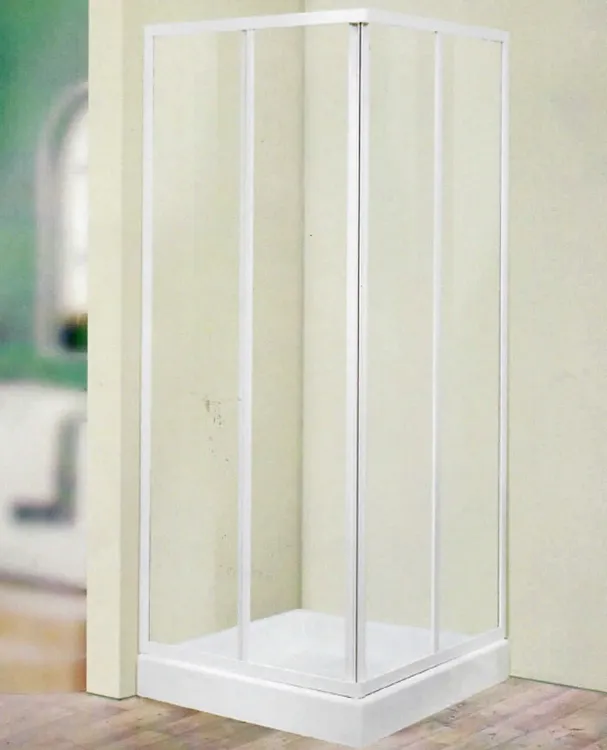 Tris A box doccia angolare due ante scorrevoli e due fisse 68x78 profilo bianco e vetro acrilico codice prod: TRIKA70-20A product photo