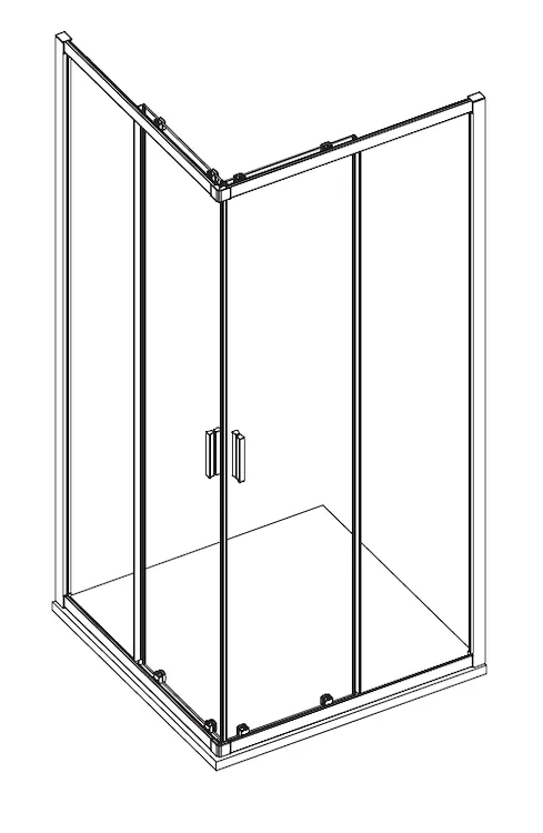 Doppia porta scorrev.hall quick 110 cm angolo reversibile cromo codice prod: DSV17291 product photo