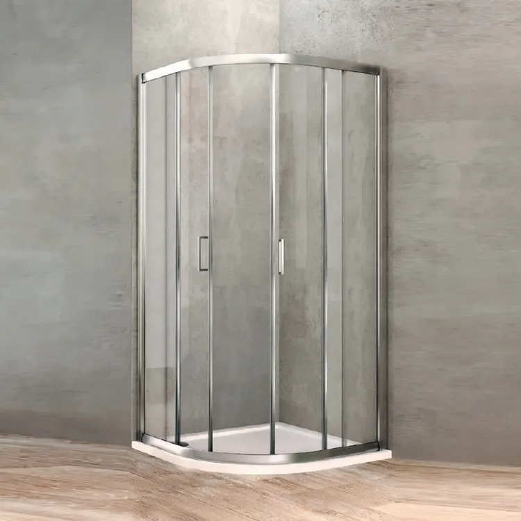 Gold box doccia tondo 88x90 due ante scorrevoli profilo cromato e vetro trasparente codice prod: BBGOLTSE90 product photo