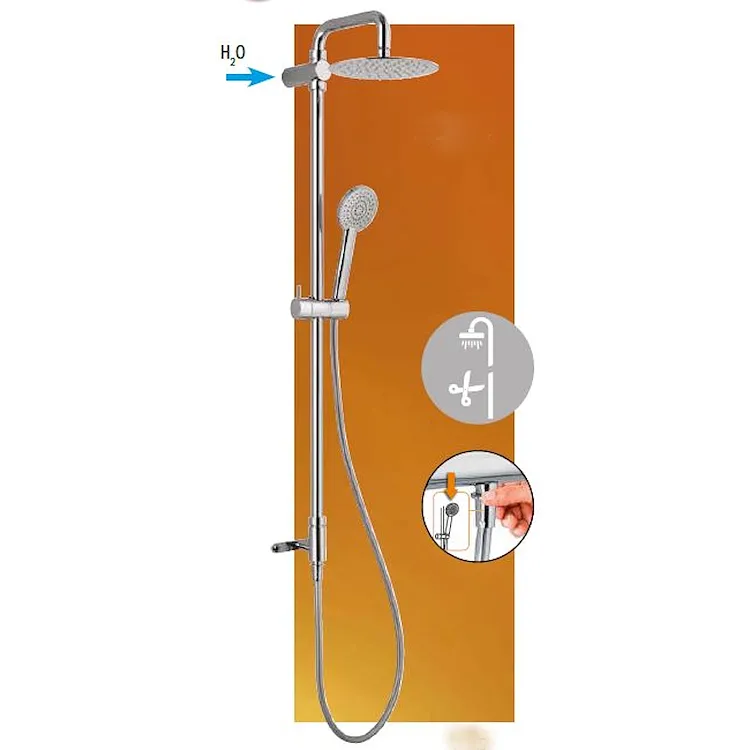 Colonna doccia con presa acqua superiore con soffione tondo codice prod: DSV17134 product photo