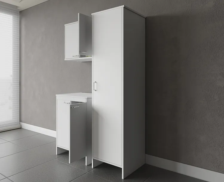 Composizione mobile bagno + base doppia + pensile doppio con colonna singola codice prod: FB9002K FH960K FC9006K product photo