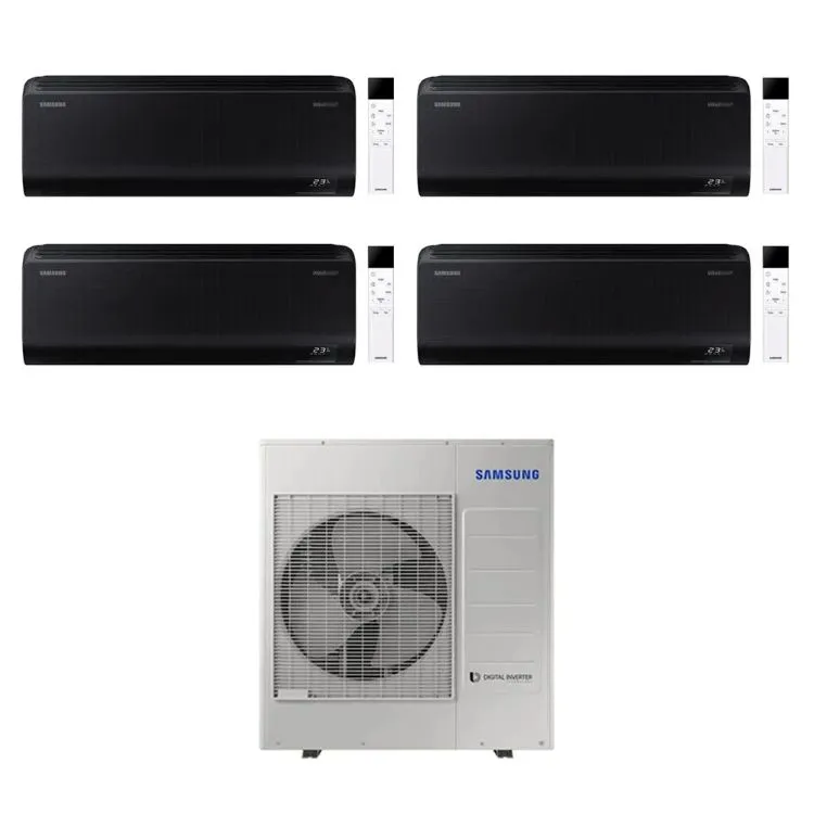 Condizionatore quadrisplit Windfree Black S2 9000+9000+9000+12000 btu 10kw inverter wifi codice prod: AR70F09(09)(09)(12)C1ABNEU AJ product photo