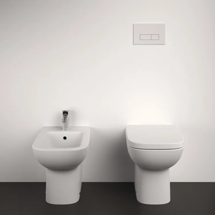I.Life A wc+bidet+sedile avvolgente rallentato a terra bianco lucido codice prod: T453101 T452501 T452601 product photo