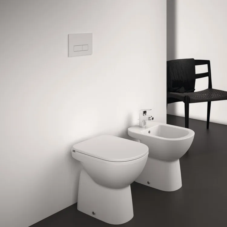 I.Life A wc+bidet+sedile avvolgente rallentato a terra bianco lucido codice prod: T453101 T467201 T467401 product photo