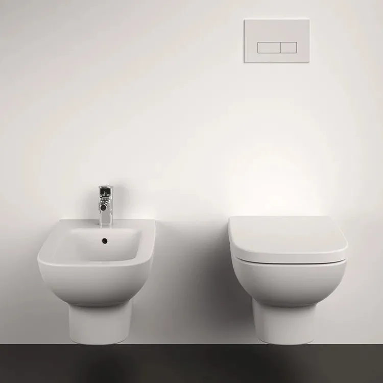 I.Life A wc+bidet+sedile avvolgente rallentato sospesi bianco lucido codice prod: T453101 T452301 T452401 product photo