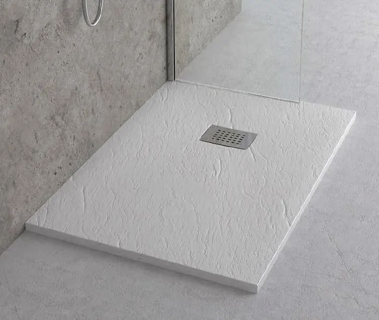 Piatto doccia Mineral bianco 100x70 con piletta/griglia pietra naturale codice prod: DSV15847BI product photo