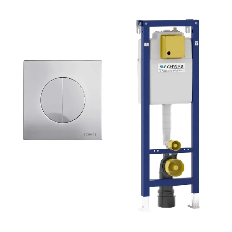 Placca Atena duo cromo lucido+ Cassetta wc sospeso duplo 380 premium codice prod: 4060414451 4060452506 product photo