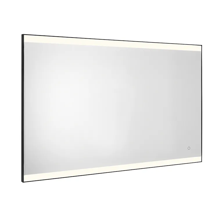 Jeff specchio 100X70 cm con luci a led, bordo sabbiato e cornice in pvc nero matt codice prod: 000033031400000 product photo
