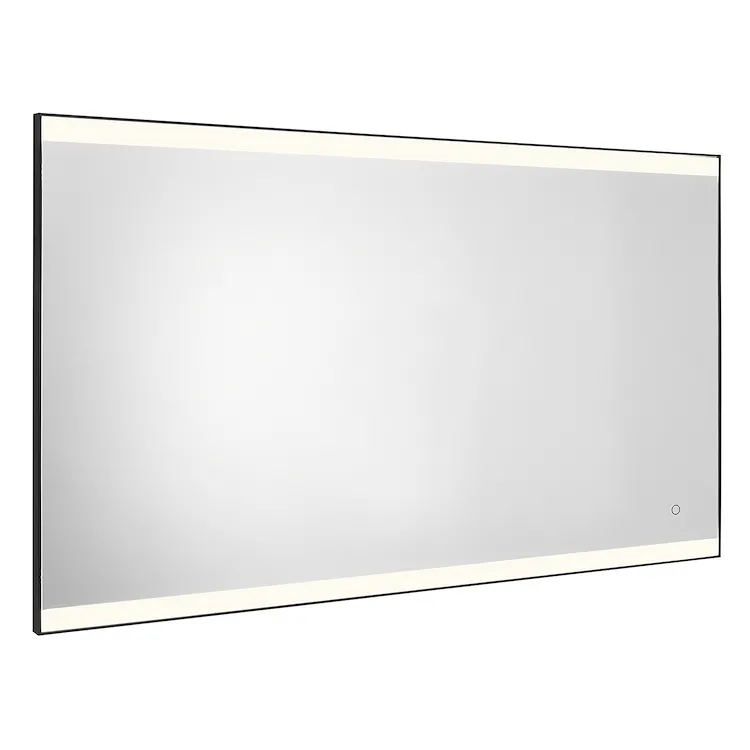 Jeff specchio 110X80 cm con luci a led, bordo sabbiato e cornice in pvc nero matt codice prod: 000033041400000 product photo