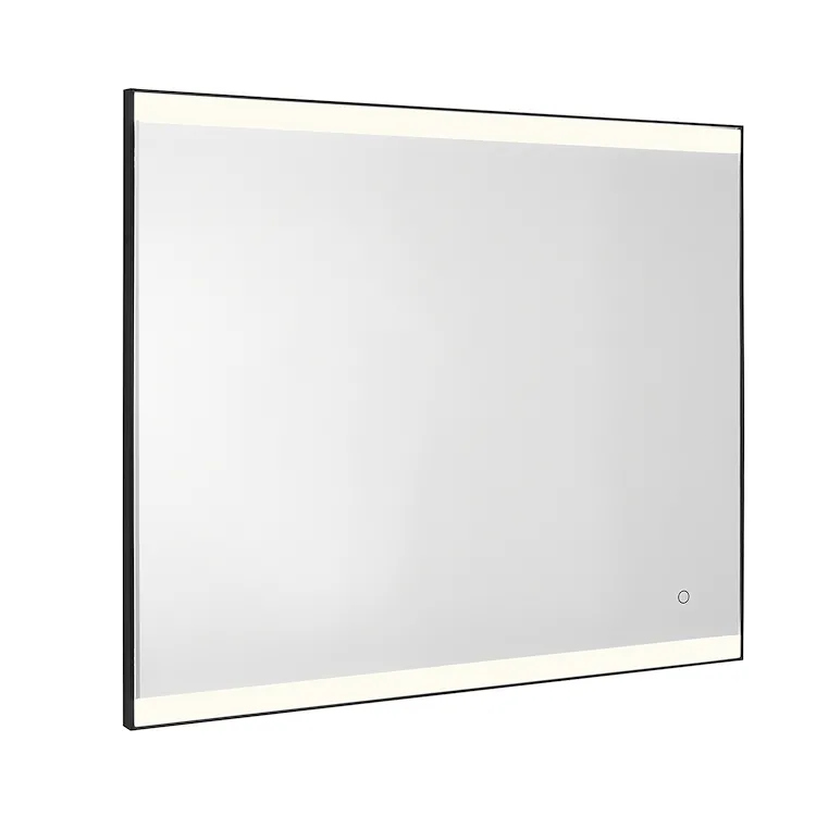 Jeff specchio 80X60 cm con luci a led, bordo sabbiato e cornice in pvc nero matt codice prod: 000033021400000 product photo