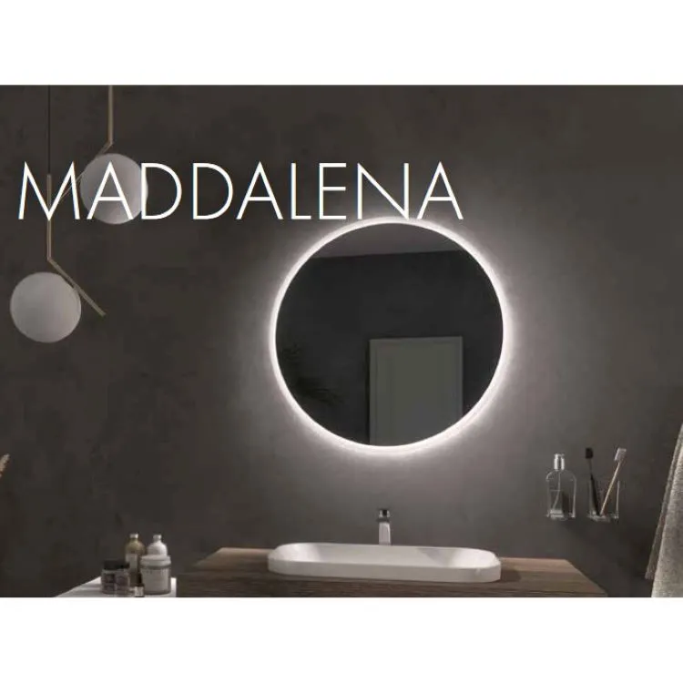 Maddalena specchio tondo satinato Ø80 luce naturale codice prod: L46080 product photo