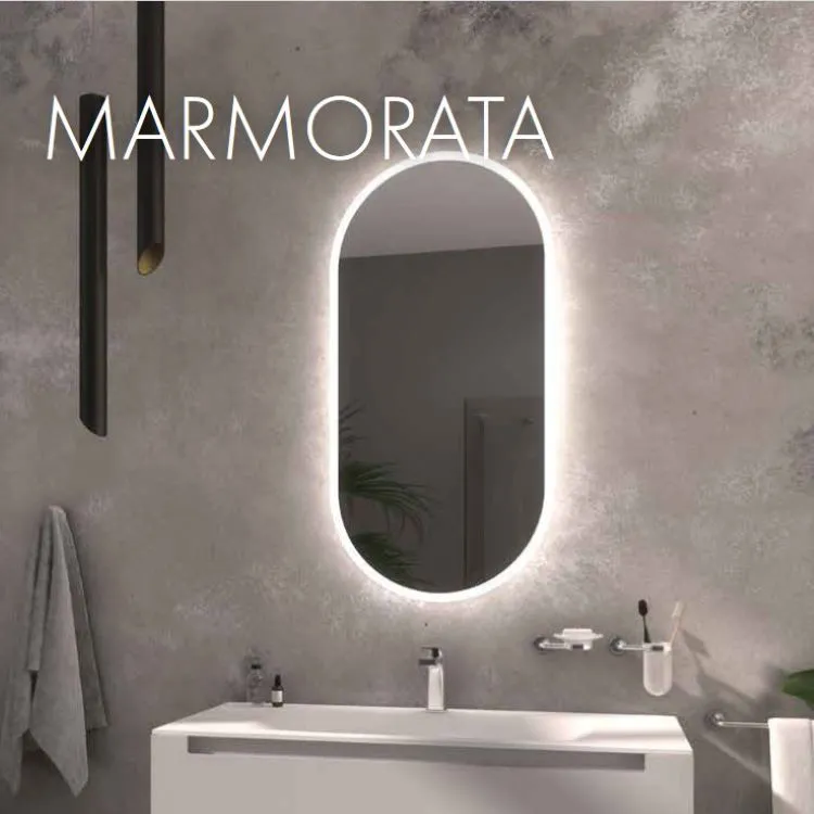 Marmorata specchio ovale satinato 50x90 luce naturale codice prod: L46081 product photo