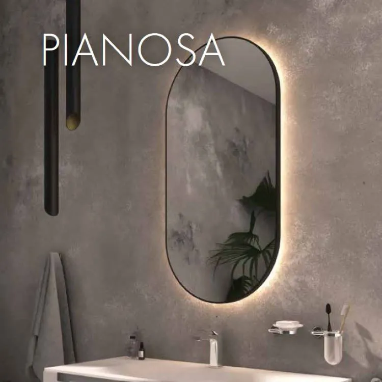 Pianosa specchio 50x90 luce calda nero opaco codice prod: T017/CA product photo