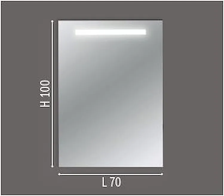 Specchiera c/telaio alluminio c/neon integr.l70 x h100 x p2,5 senza interr. codice prod: DSV17590 product photo