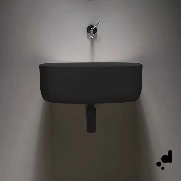 Bounce lavabo poliuretano morbido, ad incasso 56X35 nero codice prod: evlaboun product photo