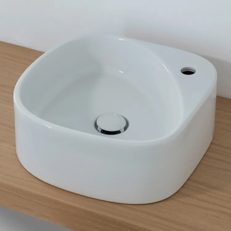 Elletre lavabo da appoggio 16x43 in ceramica bianco lucido monoforo codice prod: L3LCER.FLC product photo