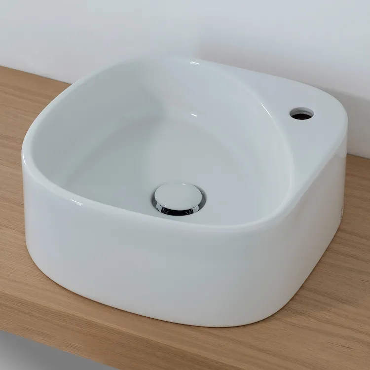 Elletre lavabo in ceramica da appoggio con foro bianco lucido codice prod: L3LCER.FLC product photo
