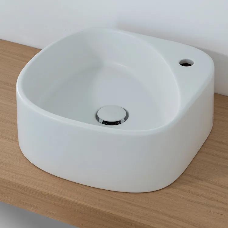 Elletre lavabo in ceramica da appoggio con foro bianco opaco codice prod: L3LCER.F product photo