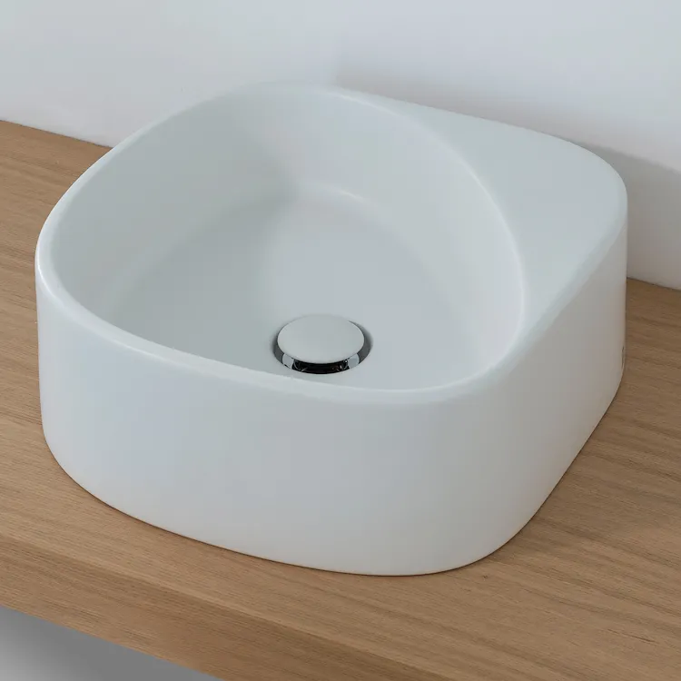 Elletre lavabo in ceramica da appoggio senza foro bianco opaco codice prod: L3LCER product photo