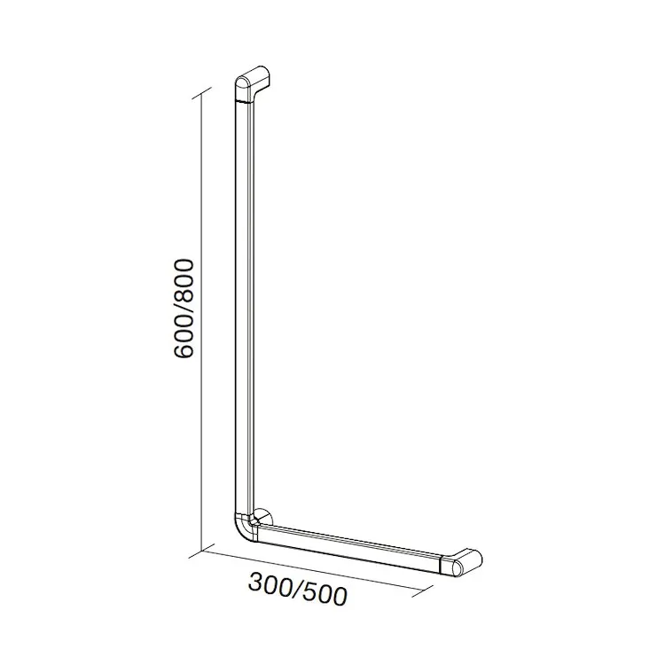 Maniglione 90° di sicurezza reversibile 30x60 cromato codice prod: 45118 product photo