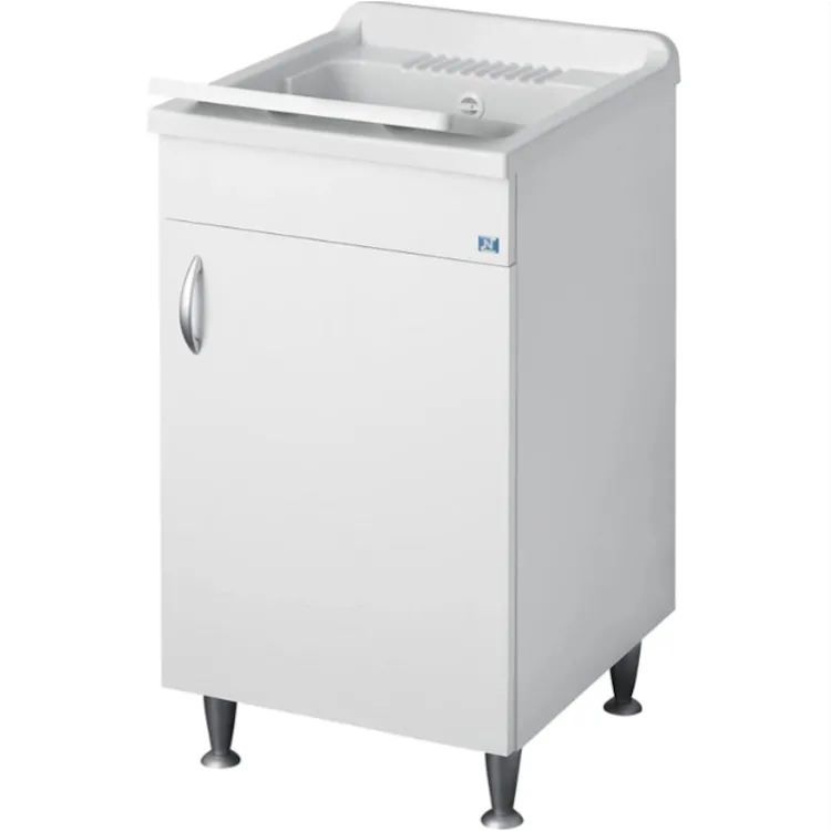 Eco lavatoio in nobilitato 45x50x85 senza cesto con asse di lavaggio e kit di scarico autopulente codice prod: 6006 product photo