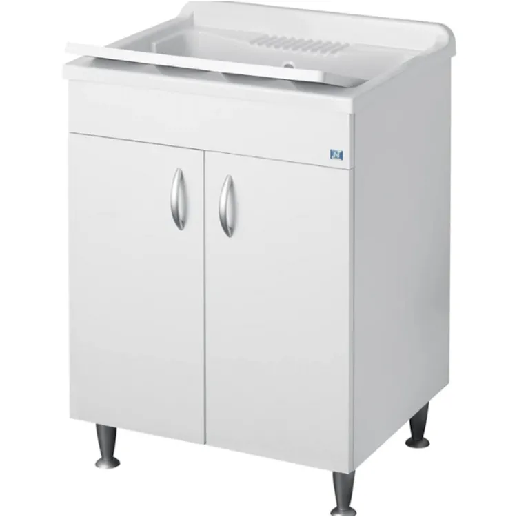 Eco lavatoio in nobilitato 60x60x85 senza cesto con asse di lavaggio e kit di scarico autopulente codice prod: 6007 product photo