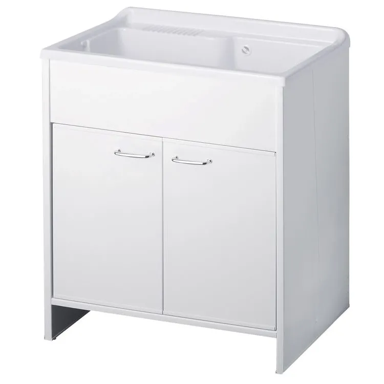 Garden lavatoio con ante battenti 80x50 in resina bianco codice prod: 9010K product photo