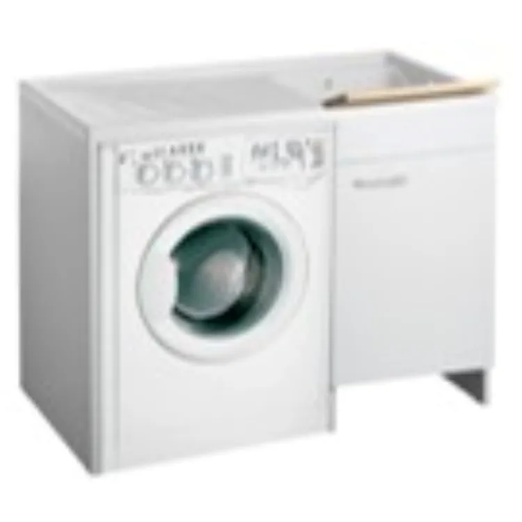 Lux lavatoio coprilavatrice in nobilitato 109x60x85 vasca dx, portabiancheria e kit di scarico codice prod: 7008LUXDX product photo